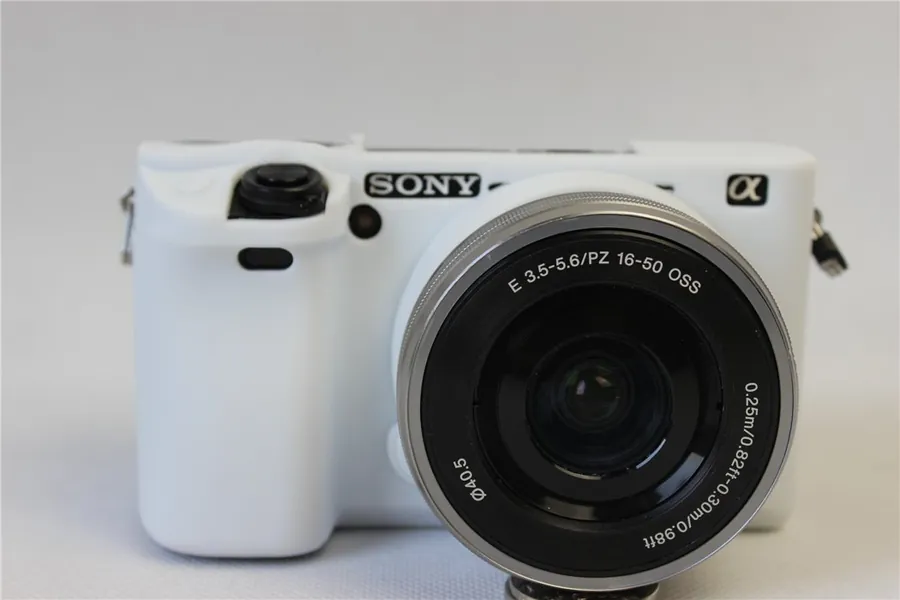 Sony A6400 Case, BolinUS Fullbody Ultra-Thin Lightweight Rubber Soft Silicone Housing Case Bag Cover for Sony Alpha A6400 (White)