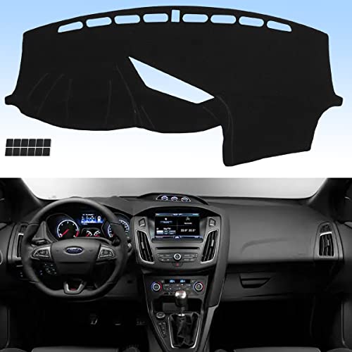 AUQDD Dashboard Cover Flannel Dash Mat Custom Compatible with 2013-2018 Ford Focus ST /2016-2018 Ford Focus RS, Anti-Glare, Anti-Reflection, No Peculiar Smell