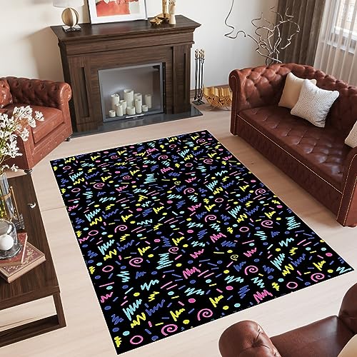 Arcade Rug, Arcade Room Decor, 80s Arcade Rug, Arcade Decor, Abstract Area Rug, Living Room Rugs, Bowling Alley Carpet, Colorful Rug LG602.9 (70”x110”)=180x280cm - (70”x110”)=180x280cm