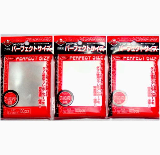 KMC 100 Pochettes Card Barrier Perfect Size Soft Sleeves, 3 Pack/Total 300 Pochettes [Komainu-Dou Original Package], Clear - 1