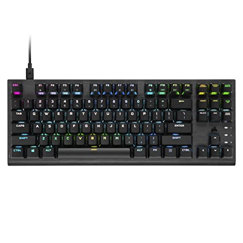 CORSAIR K60 RGB TKL RGB Tenkeyless Optical-Mechanical Wired Gaming Keyboard - OPX Switches - Polycarbonate Keycaps - iCUE Compatible - QWERTY NA Layout - Black - K60 PRO TKL RGB - OPX Optical Switches