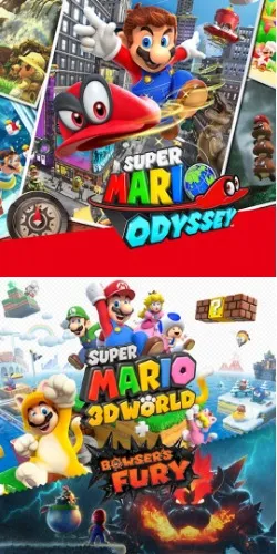 Super Mario Odyssey + "Super Mario 3D World+Bowser's Fury"