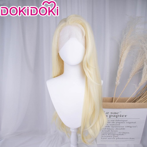 【Ready For Ship】DokiDoki  Movie Frozen 2  Front Lace Cosplay Elsa Wig Women Gloden Straight Long Hair Front Lace Halloween | ELSA