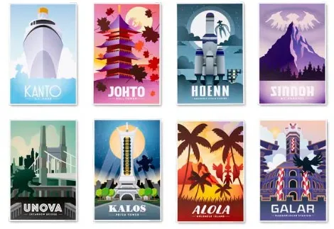 Destination Pokémon Posters (8-Pack)