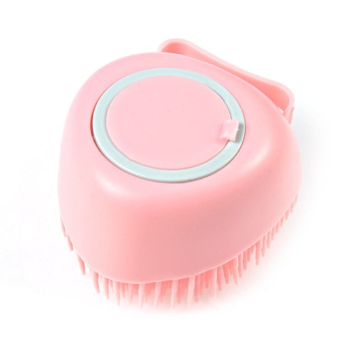 Multipurpose Pet Bath Massage Brush - Heart Shaped-Pink