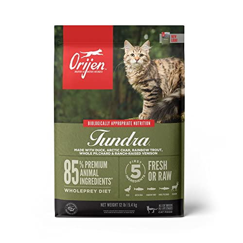 ORIJEN TUNDRA Dry Cat Food, Grain Free Cat Food for All Life Stages, WholePrey Diet, 12lb