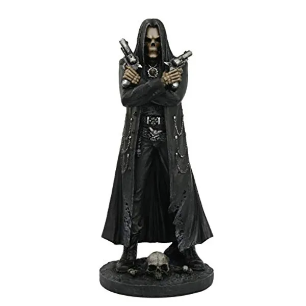 Pacific Giftware Grim Reaper Assassin with Guns Revolvers Skeleton Death Fantasy Horror 10" - 