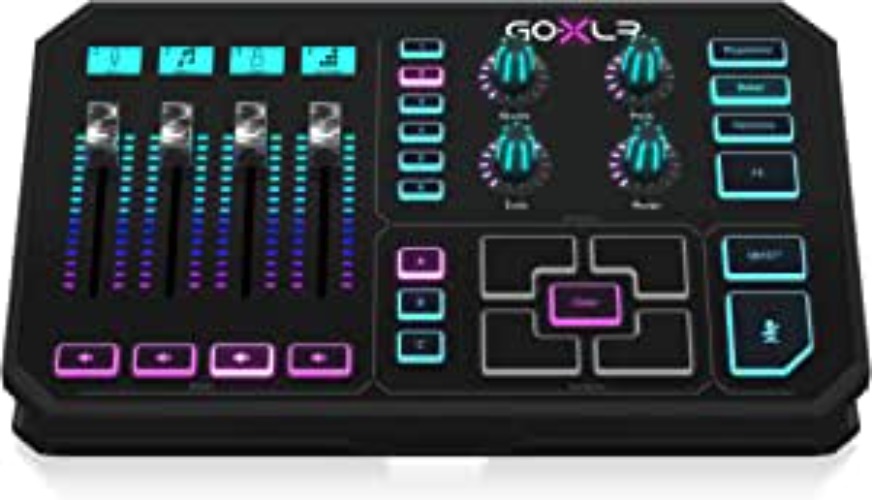 TC Helicon GoXLR Revolutionary Online Broadcaster Platform with 4-Channel Mixer, Motorized Faders, Sound Board and Vocal Effects, Officially Supported on Windows