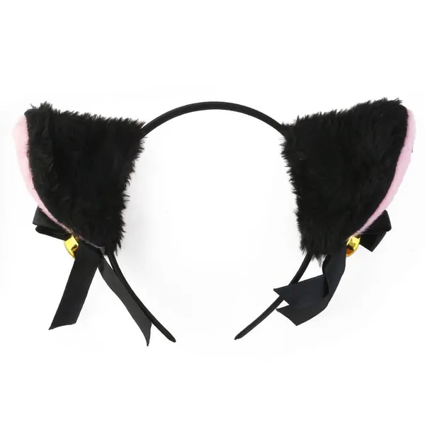 Cute Plush Cat Ear Headband with Bowknot and Bell Fancy Dress Cosplay Party