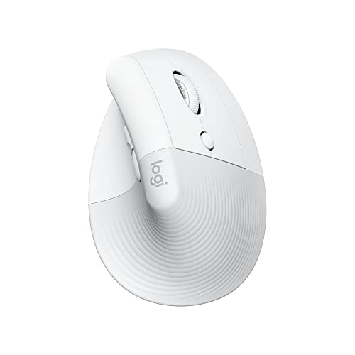 Logitech Lift for Mac Wireless Vertical Ergonomic Mouse, Bluetooth, Quiet Clicks, Silent Smartwheel, 4 Customisable Buttons, for macOS/iPadOS/MacBook Pro/ Air/iMac/iPad - Off White
