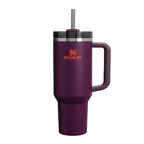 Stanley Quencher H2.0 FlowState Mug Isotherme avec Paille 1.2L - Froid Pendant 11 Heures - Glacé Pendant 48 Heures - Thermos Lavable au Lave-Vaisselle - Gourde Isotherme Sans BPA - Plum - Plum