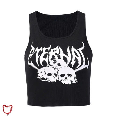 Goth Crop in Eternal Black - M / black