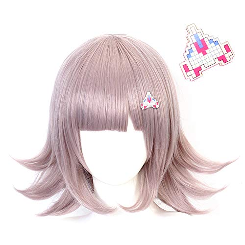 OSIAS Nette Kurze Bob Perücke mit Pony Perfekt für Mädchen Cosplay Chiaki Nanami