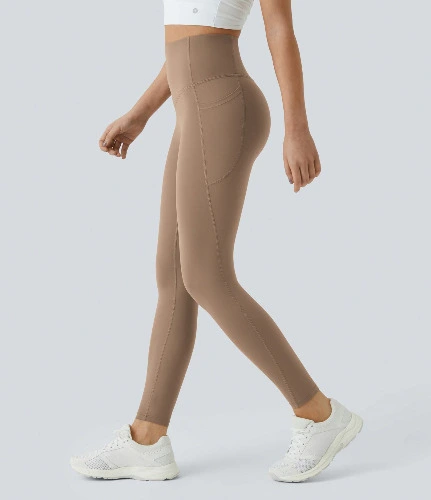 Beige training leggings