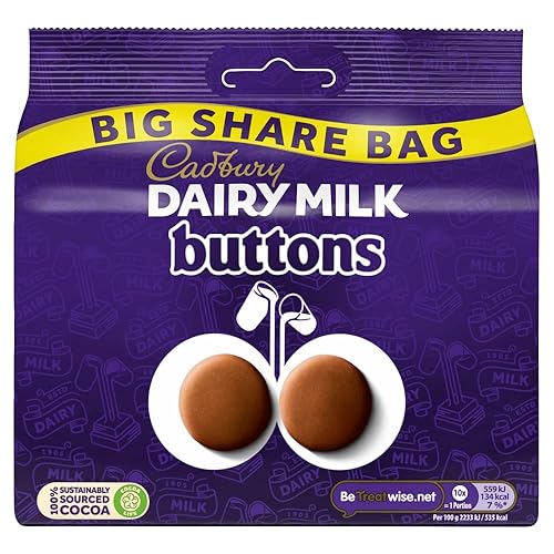 Cadbury Dairy Milk Giant Buttons Chocolate Bag, 184.8g - 184.8g (Pack of 1)