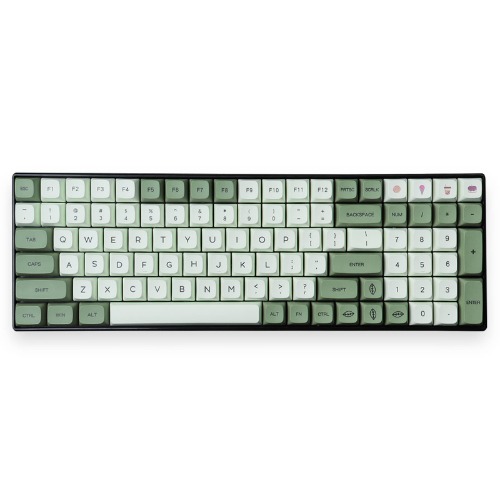 Matcha Keycaps Set 124 Keys XDA PBT Keycaps Dye Sublimation Fit for 61/64/87/104/108 Cherry Mx Switches Mechanical Keyboard - Matcha English