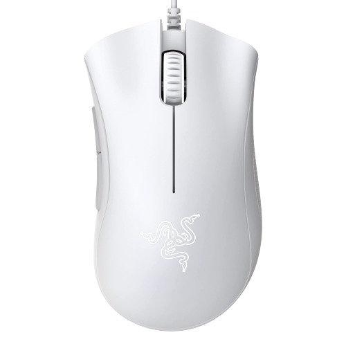 Razer DeathAdder Essential Gaming Mouse: 6400 DPI Optical Sensor - 5 Programmable Buttons - Mechanical Switches - Rubber Side Grips - Mercury White - Mercury White