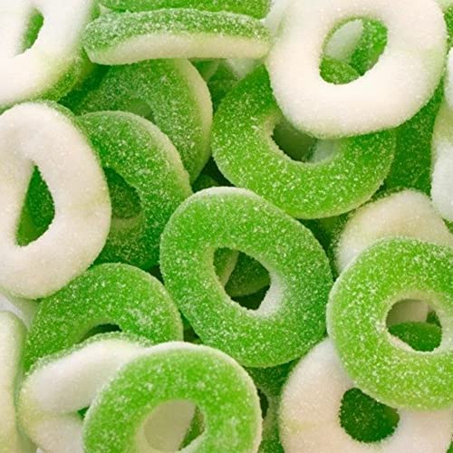 Roch Sweets Sweetzone Fizzy Apple Ring Sweets 1kg Bag - Apple - 1 kg (Pack of 1)