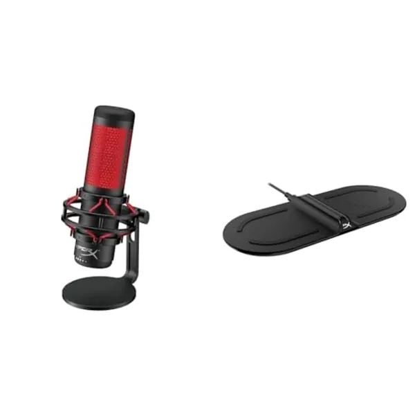 HyperX QuadCast - USB Condenser Gaming Microphone & Chargeplay Base - Qi Wireless Charger