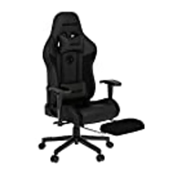 Anda Seat Jungle 2 Pro Gaming Chair with Footrest - Premium Desk Ergonomic Office Chair Leather with Neck and Lumbar Back Support Pillow Gaming Seat - Black Gaming Chairs for Adults and Teenagers