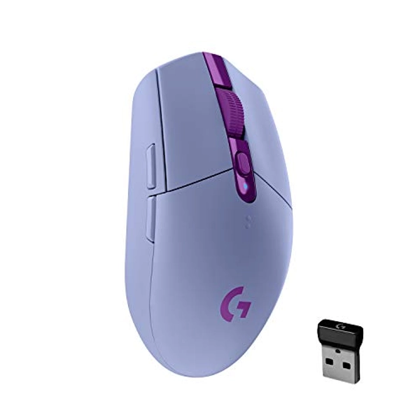 Logitech G305 LIGHTSPEED Wireless Gaming Mouse, Hero 12K Sensor, 12,000 DPI, Lightweight, 6 Programmable Buttons, 250h Battery Life, On-Board Memory, PC/Mac - Lilac