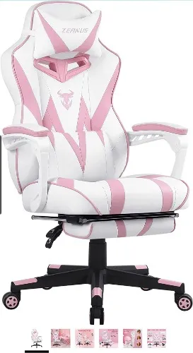 Amazon.com: Pink Gaming Chair, Gaming Computer Chair for Girls, Reclining Gamer Chair with Footrest, Ergonomic PC Gaming Chair with Massage, Gaming Desk Chair for Women, High Back Gaming Chairs for Adults (Pink) : Office Products