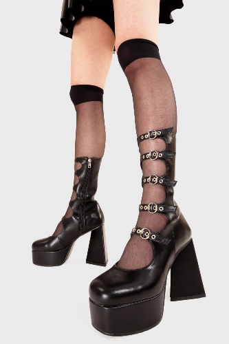 Padlock Platform Calf Boots | US 8