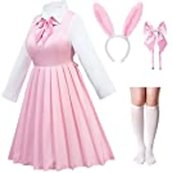 Elibelle Classic Japanese School Girls Sailor Dress Shirt Skirt JK Uniform Anime Bunny Ears Cosplay Costumes Socks Bow Set