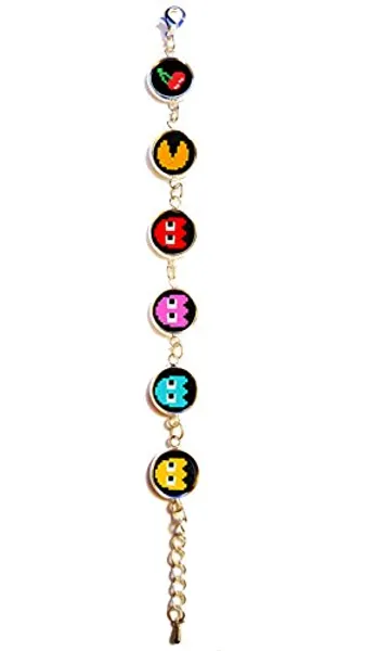 PACMAN & GHOSTS bracelet handmade game arcade jewelry pendant charm gifts