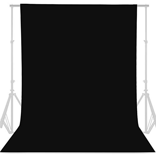 GFCC 8FTX10FT Black Backdrop Background for Photography Photo Booth Backdrop for Photoshoot Background Screen Video Recording Parties Curtain - 8ftx10ft - Black