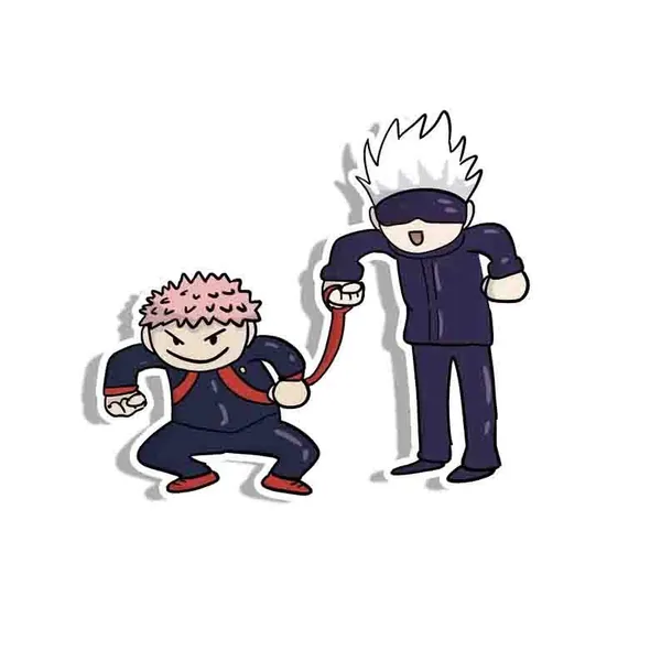 Yuji and Gojo Shenanigans Meme Die Cut Sticker,Anime stickers, Jujutsu Stickers