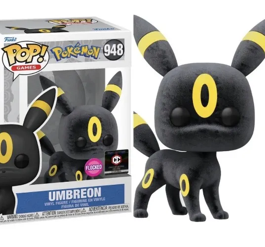 Funko Pop! Pokémon Umbreon Flocked #948 - Exclusivo Chalice Con Protector | Figura De Vinilo Edición Especial