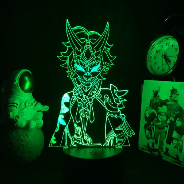 Yaksha Xiao Gesnhin Impact Night Light Genshin LED Table Lamp - A
