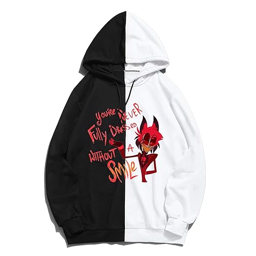 Eclaty Alastor Hoodie Costume Cosplay Sweatshirt Sweater Hooded Pullover - Large - Black 1