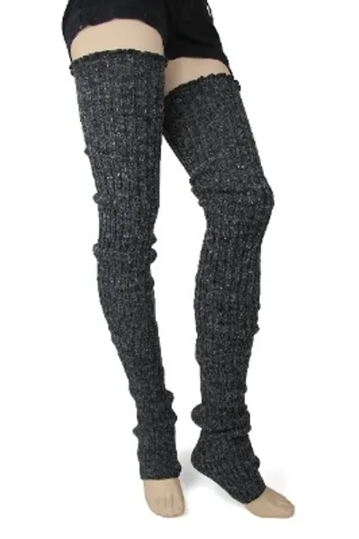 Foot Traffic Women's Cable-Knit Leg Warmers, Warm  Long Footless Thigh-Highs