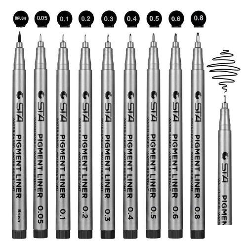 Fineliner Pens, Beupro Black Pigment Liner Micro Liner Drawing Pens for Sketching Drawing Drafting Office Documents Comic Manga Scrapbooking and School Using