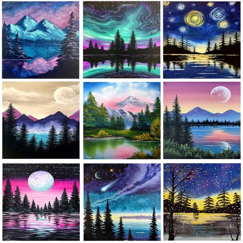 LWQWAPX 9 Pack Diamond Painting,DIY 5D Diamond Painting Kits for Adults & Kids,Diamond Art Kits for Adults Full,12x12 inch