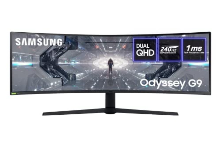 Samsung Odyssey G9 LC49G95TSSPXXU 49" Curved QLED Gaming Monitor - 5120 x 1440 Dual Quad HD, 240 Hz, 2xHDMI, DisplayPort - 240Hz