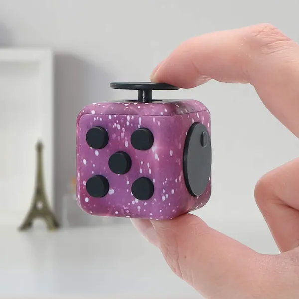 Appash Fidget Cube Stress Anxiety Pressure Relieving Toy Great for Adults and Children[Gift Idea][Relaxing Toy][Stress Reliever][Soft Material] (Starry Purple) - Starry Purple