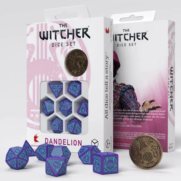 The Witcher Dice Set: Dandelion - Half Century of Poetry (7 + coin) [In Stock]