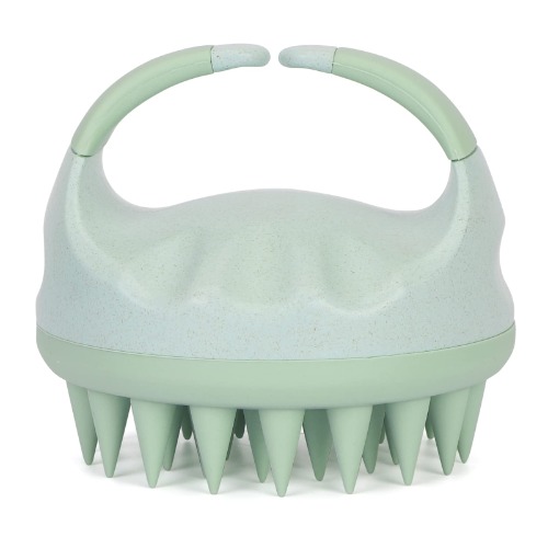 Arqumi Scalp Massager Shampoo Brush, Hair Scrub Brush with Soft & Flexible Silicone Bristles Hair Care and Head Relaxation, Wet and Dry Hair Scrubber/Exfoliator for Dandruff Removal Hair Growth Green