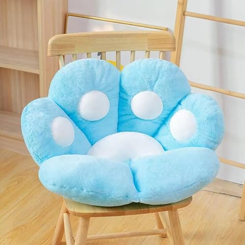 Cat Pillow cat paw Cushion Cute Seat Cushion Lazy Sofa Warm Skin-Friendly Floor Sofa Office Cushion Cat's Paw Plush Cushion Specially for Health Children's Birthday Gift (White) - Blue