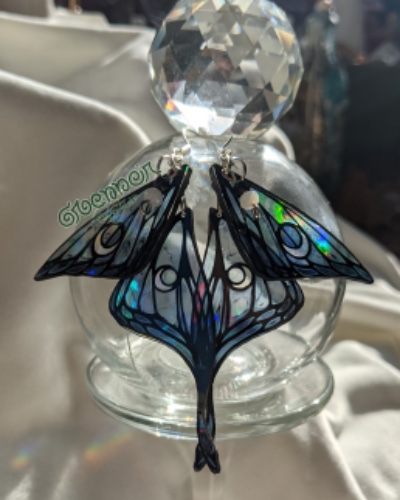 Umbra Moon Luna Moth Suncatcher Fairy Wing Earrings | Default Title