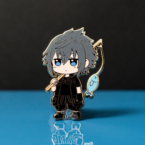 FF15 Noctis Prompto Ignis Gladiolus Hard Enamel Pin - Noctis / [A Grade] / Simple Rubber Back