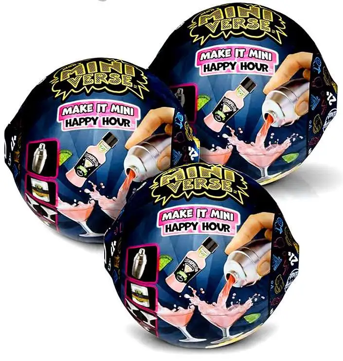 Miniverse Make It Mini HAPPY HOUR LOT of 3 Mystery Packs