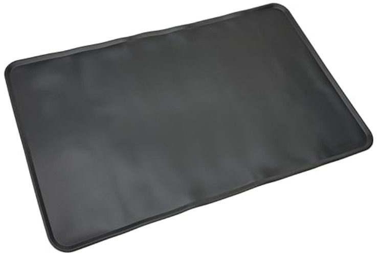 Amazon Basics - Wasserabweisende Napfunterlage aus Silikon, Unterlage für Haustierfutter, 60 x 41 cm, Schwarz, Einzelbett - Schwarz - 60 x 41 cm - Einzelbett