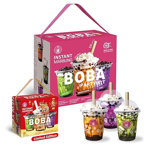 O’s Bubble Instant Marbling Boba Party Kit (Ambient) – 6 Servings - 3 Flavors
