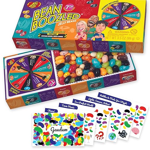 Jelly Belly Bean Boozled Jelly Beans Game NEW EDITION + 5 Gaudum Cards (For Adults) - For Adults