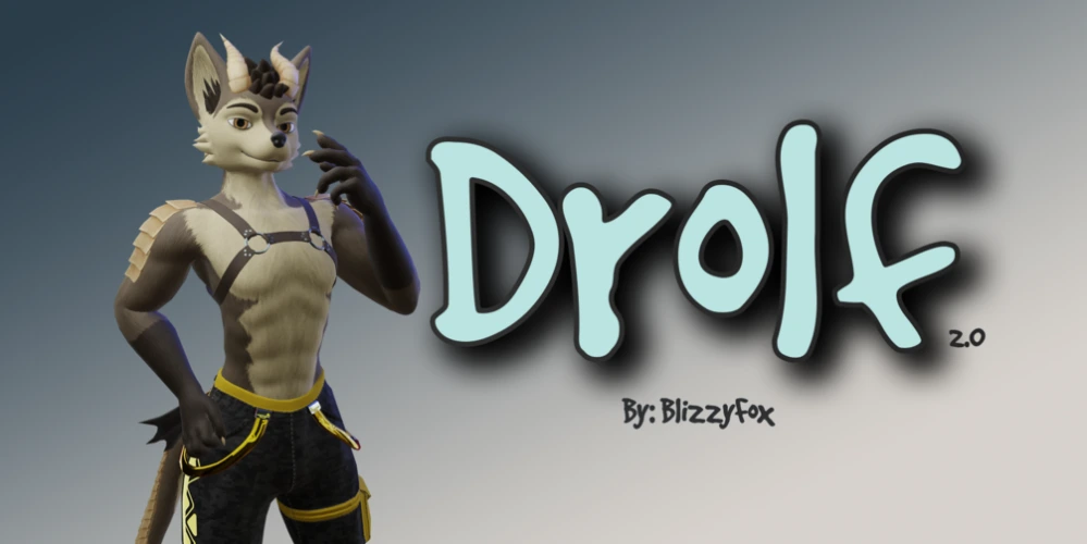 Drolf (VRChat Avatar) Dragon Wolf Hybrid