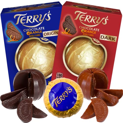 Terry's Milk Chocolate Orange Break Apart, Individually Wrapped Milk Chocolates with Fruit Flavored Filling, Gourmet Candies for Gift Baskets, Pack of 2 (Milk and Dark Break Apart) - Milk Chocolate Break Apart